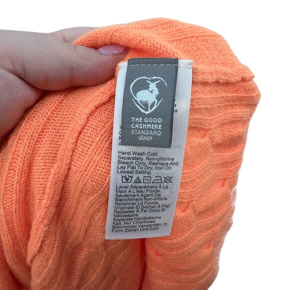 J. Crew Cashmere Cable-Knit Henley T-shirt Sweater Orange Size XL - Picture 8 of 10